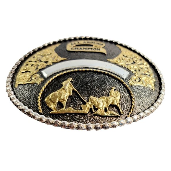 Montana Silversmiths All Around Champion Rodeo Belt Buckle Calf Roping - Picture 2 of 4